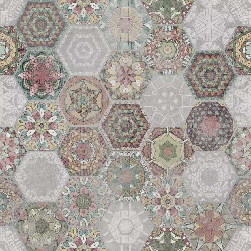 Płytka Gresowa Patchwork Hexagon Colour 60x60 Matowa