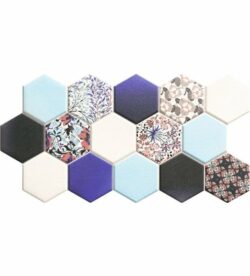 Płytka REALONDA HEX NOVEAU BLUE 26,5×51 mozaika hexagon