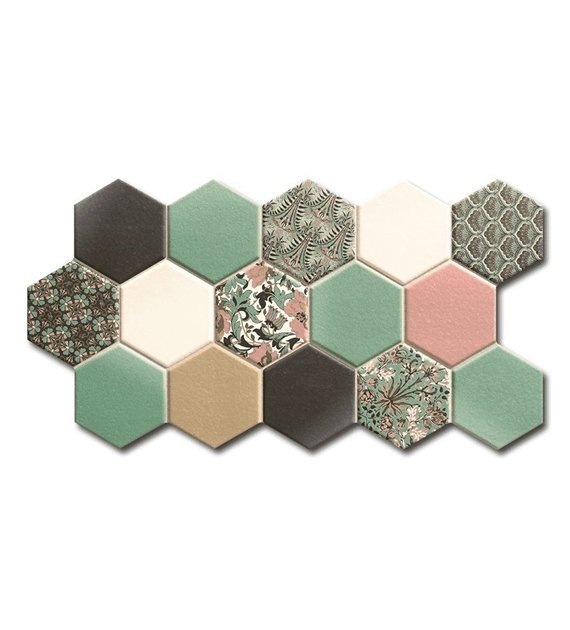 Płytka REALONDA HEX NOVEAU GREEN 26,5×51 mozaika hexagon