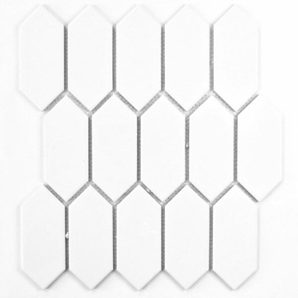White Long Hexagone Shiny 29x26